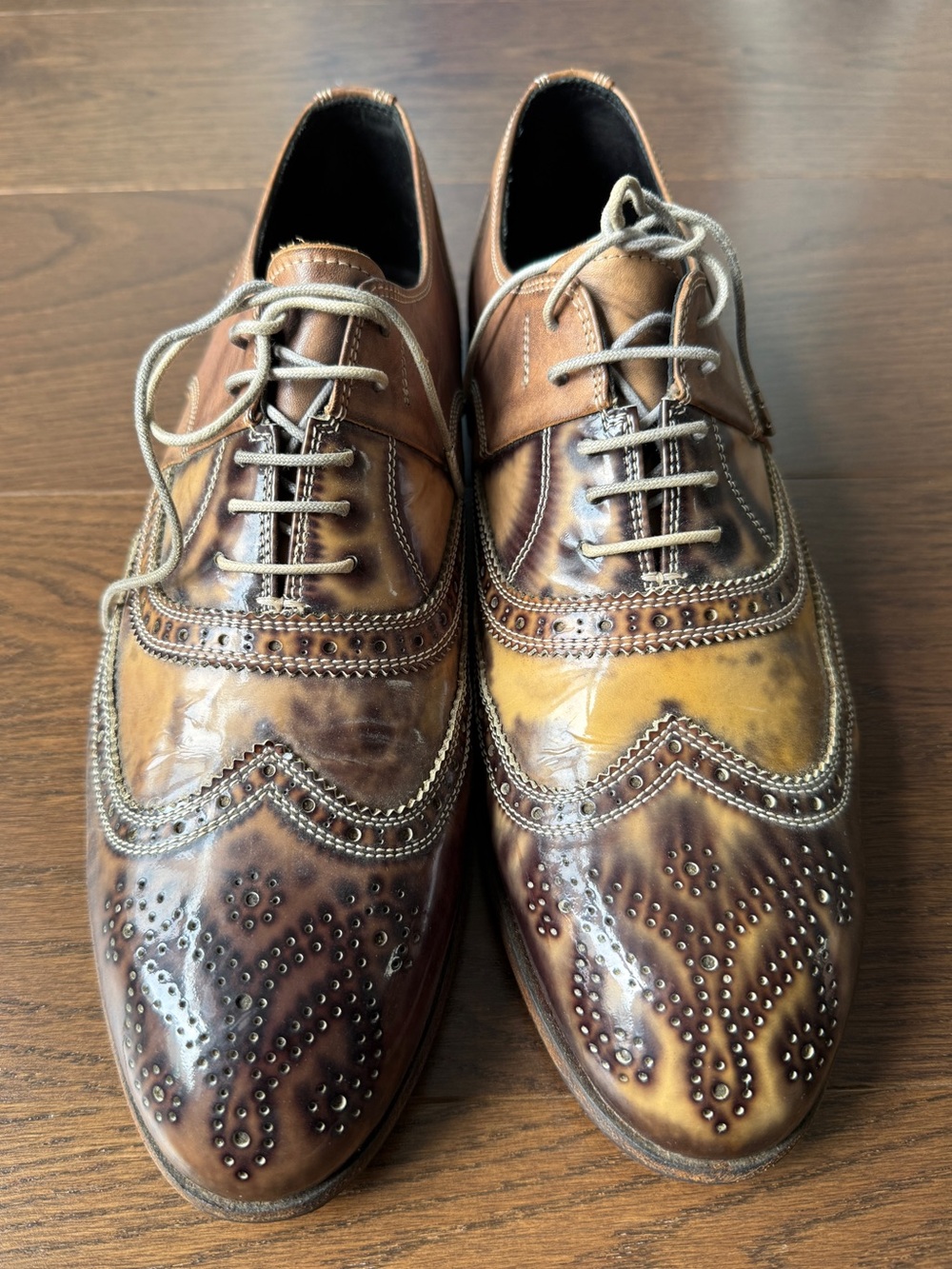 Miharayasuhiro Two-Tone Brown Brogue Wingtip Oxfords